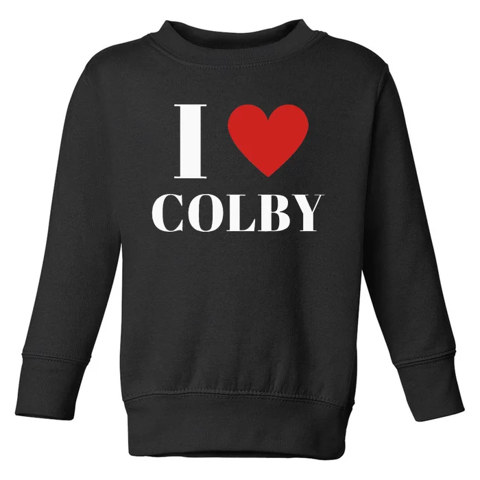 I Love Colby Heart Family Lover Toddler Sweatshirt