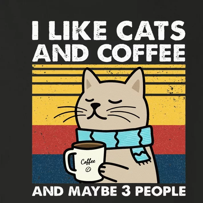 I Like Cats And Coffee And Maybe 3 People Retro Coffee Lover Toddler Long Sleeve Shirt