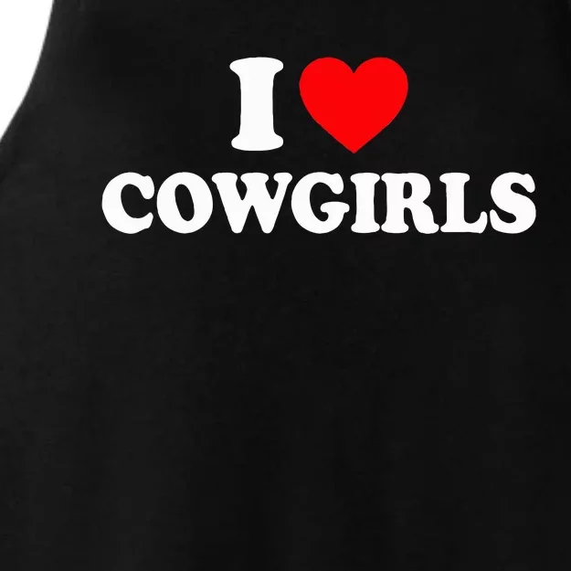 I Love Cowgirls I Heart Cowgirls Ladies Tri-Blend Wicking Tank