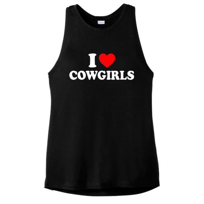 I Love Cowgirls I Heart Cowgirls Ladies Tri-Blend Wicking Tank