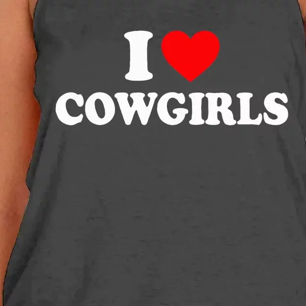 I Love Cowgirls I Heart Cowgirls Women's Knotted Racerback Tank