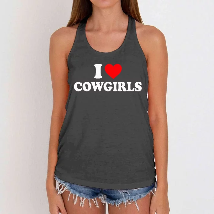 I Love Cowgirls I Heart Cowgirls Women's Knotted Racerback Tank