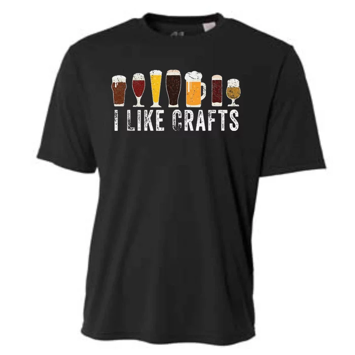 I Like Crafts Beer Brewer Home Brewing Making Drinking Dad Cooling Performance Crew T-Shirt