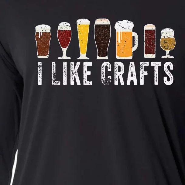 I Like Crafts Beer Brewer Home Brewing Making Drinking Dad Cooling Performance Long Sleeve Crew