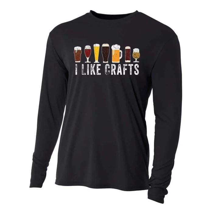 I Like Crafts Beer Brewer Home Brewing Making Drinking Dad Cooling Performance Long Sleeve Crew