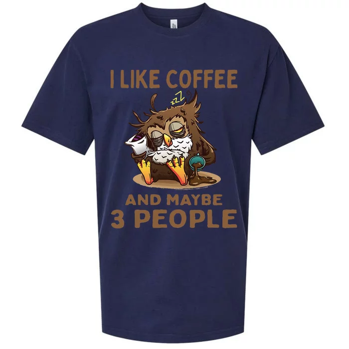 I Like Coffee And Maybe 3 People Sarcastic Coffee Lover Sueded Cloud Jersey T-Shirt