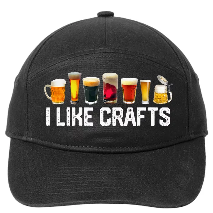 I Like Crafts Craft Beer Microbrew Hops Funny 7-Panel Snapback Hat