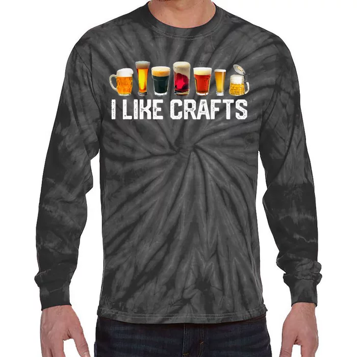 I Like Crafts Craft Beer Microbrew Hops Funny Tie-Dye Long Sleeve Shirt