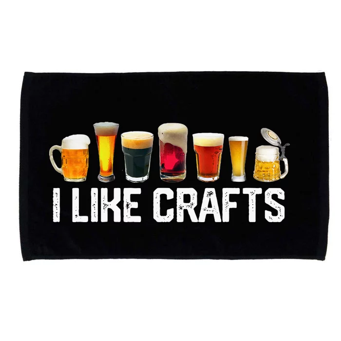 I Like Crafts Craft Beer Microbrew Hops Funny Microfiber Hand Towel