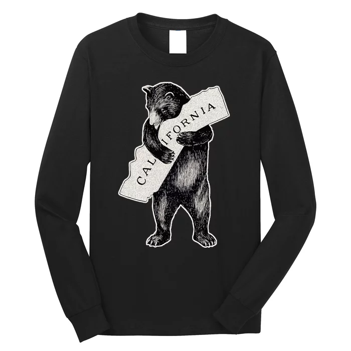 I Love California Artretro Vintage Cali Pride Bear Long Sleeve Shirt