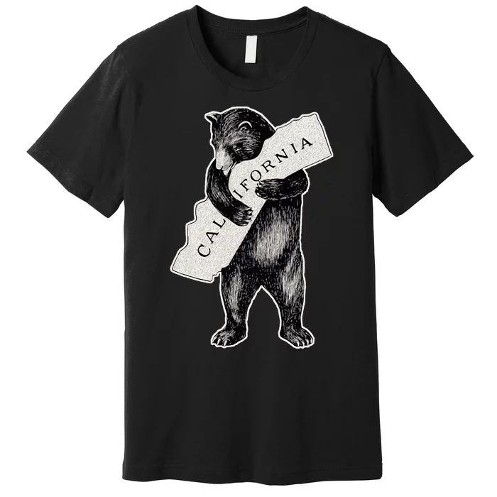 I Love California Artretro Vintage Cali Pride Bear Premium T-Shirt