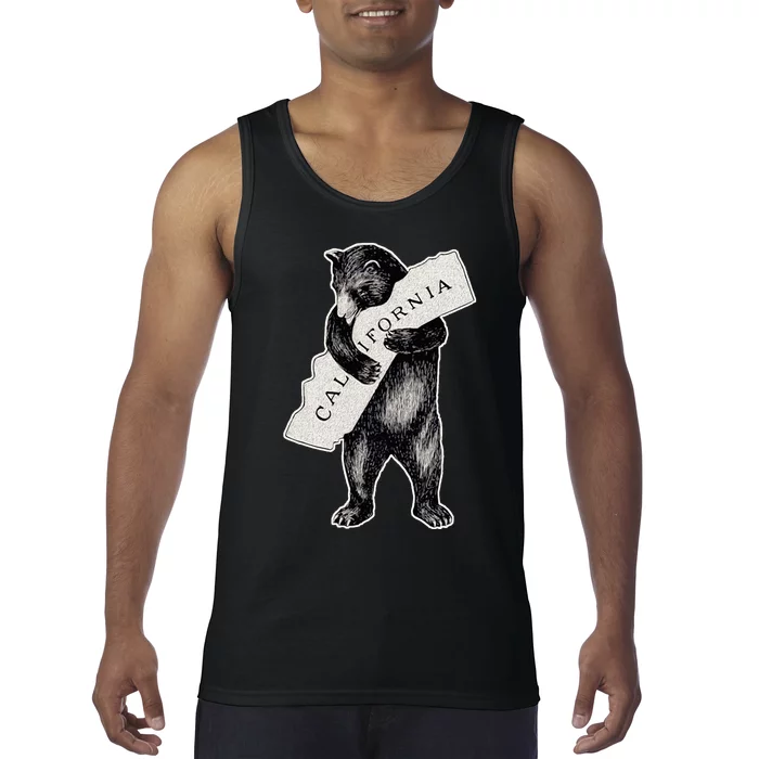 I Love California Artretro Vintage Cali Pride Bear Tank Top