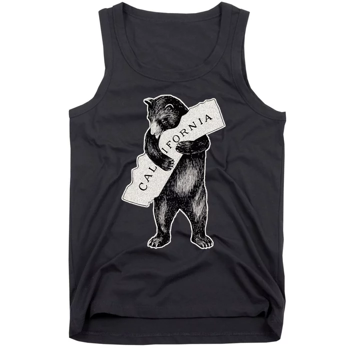 I Love California Artretro Vintage Cali Pride Bear Tank Top