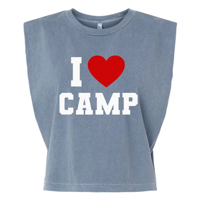 I Love Camp Summer Camp Camping S'more Garment-Dyed Women's Muscle Tee