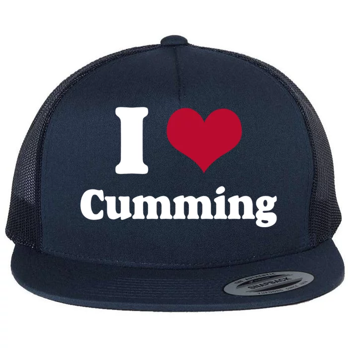 I Love Cumming Gift I Heart Cumming Gift Flat Bill Trucker Hat