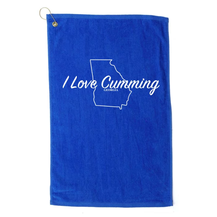 I Love Cumming Ga Gift Platinum Collection Golf Towel