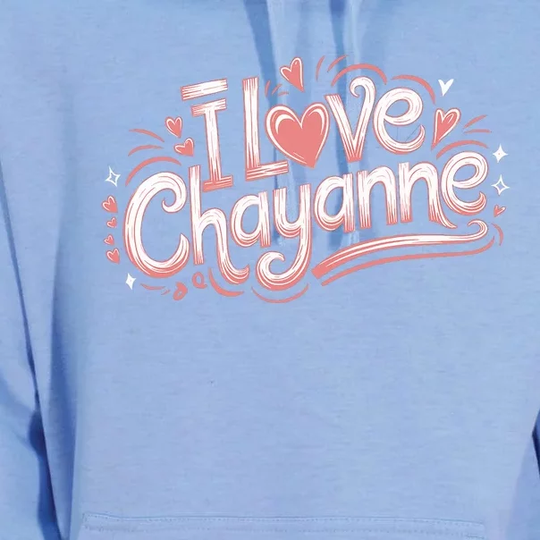 I Love Chayanne Couples First Name Unisex Surf Hoodie