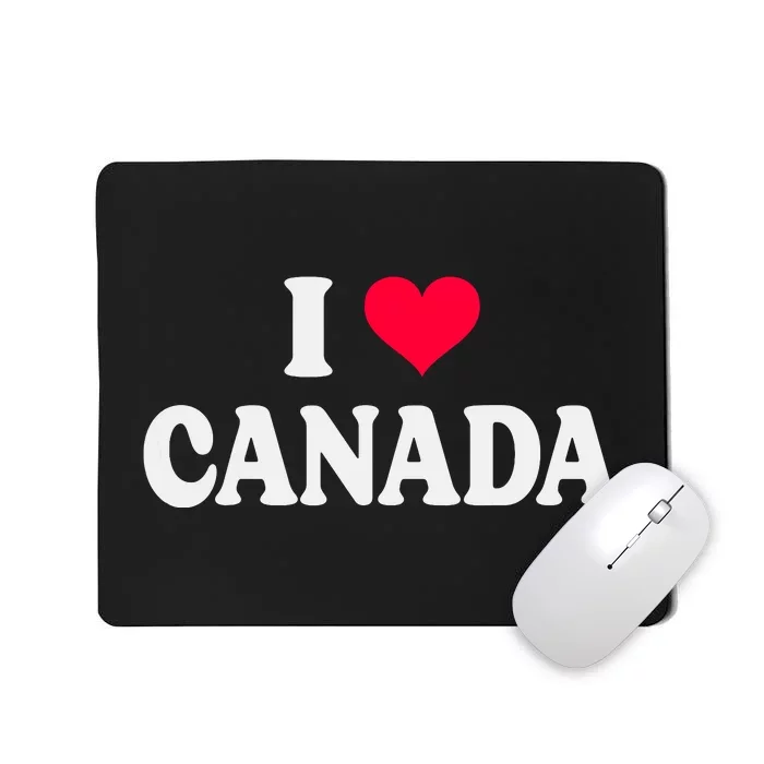 I Love Canada Day Heart Canadian Mousepad