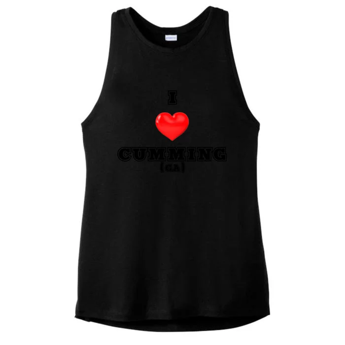 I Love Cumming Georgia Gift Ladies Tri-Blend Wicking Tank