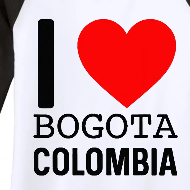 I Love Colombia Bogota Flag Map Colombian Souvenir Camiseta Women's Tri-Blend 3/4-Sleeve Raglan Shirt