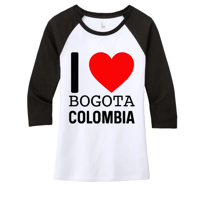 I Love Colombia Bogota Flag Map Colombian Souvenir Camiseta Women's Tri-Blend 3/4-Sleeve Raglan Shirt