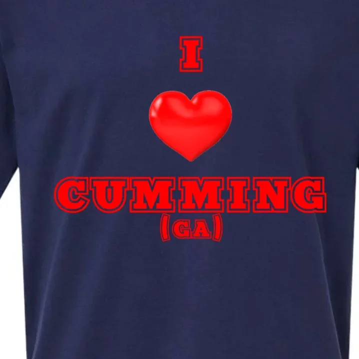 I Love Cumming Georgia Gift Sueded Cloud Jersey T-Shirt