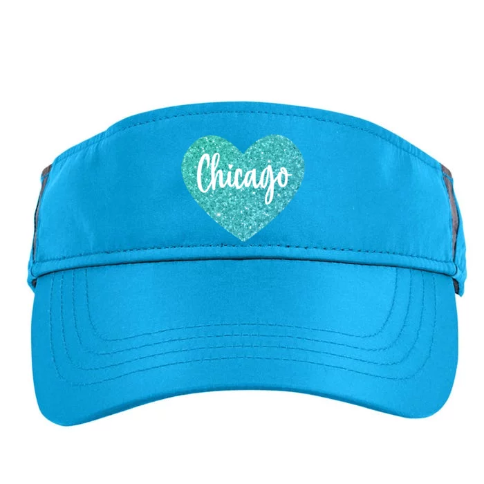 I Love Chicago Usa Heart Gift Adult Drive Performance Visor