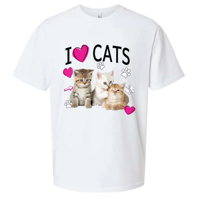 I Love Cats Cat Lover Tee I Love Kittens Gift Sueded Cloud Jersey T-Shirt