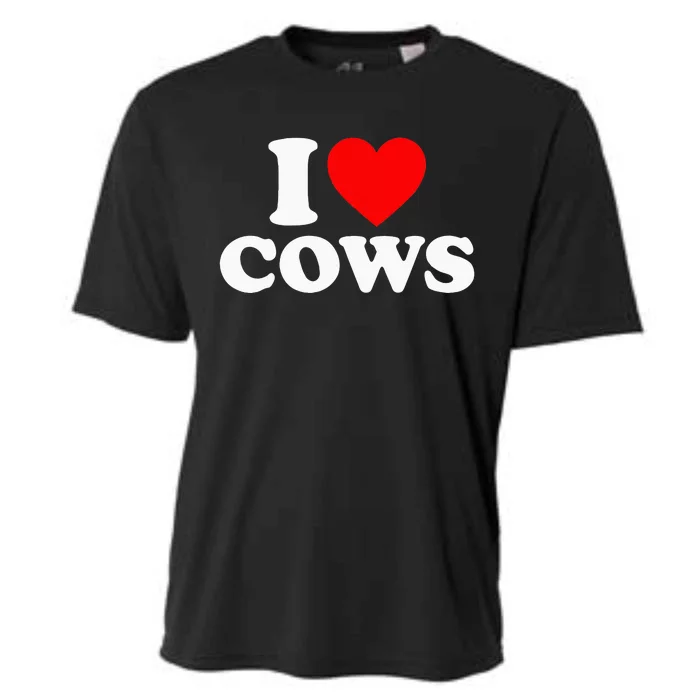 I Love Cows I Heart Cows Funny Farming Cow Lover Cooling Performance Crew T-Shirt