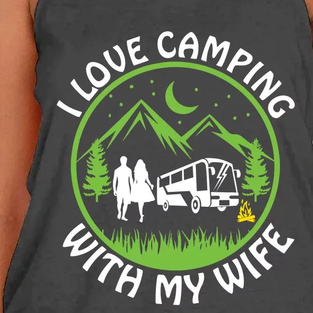 I LOVE CAMPING WITH MY WIFE Women's Knotted Racerback Tank