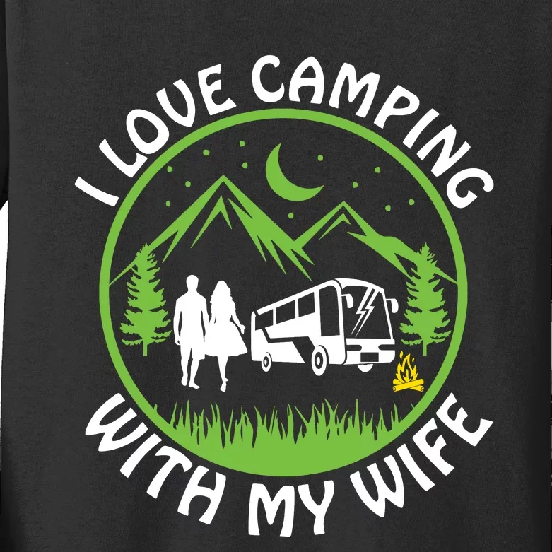 I LOVE CAMPING WITH MY WIFE Kids Long Sleeve Shirt