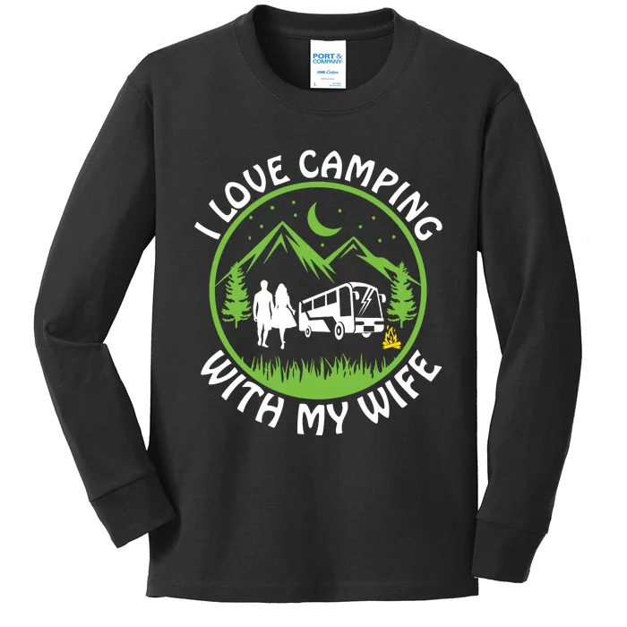 I LOVE CAMPING WITH MY WIFE Kids Long Sleeve Shirt