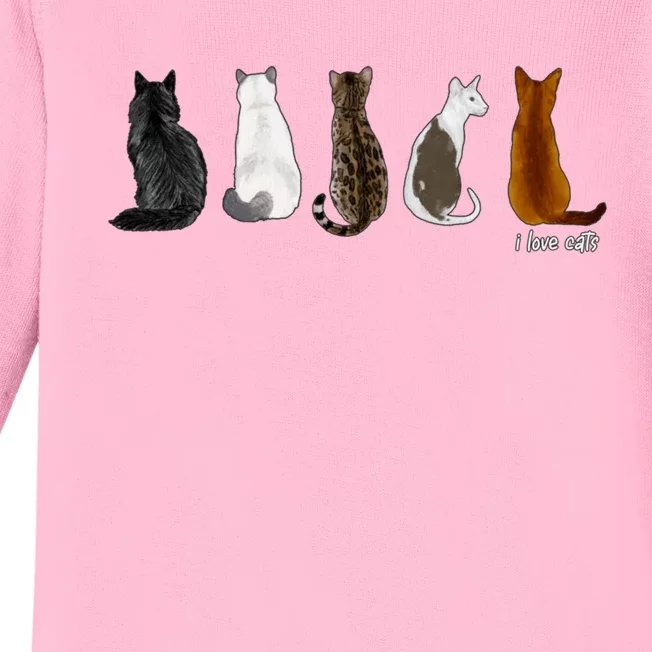 I Love Cats For Cat Lovers Gift Baby Long Sleeve Bodysuit