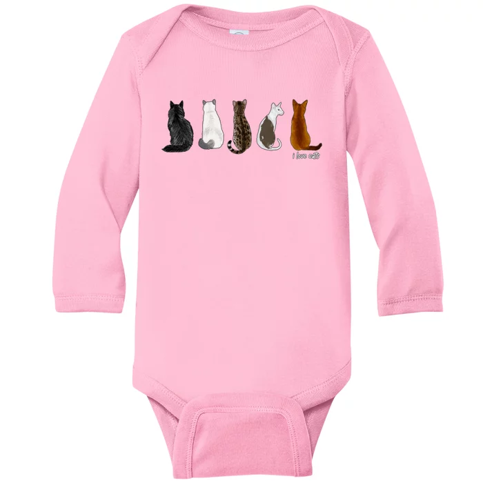 I Love Cats For Cat Lovers Gift Baby Long Sleeve Bodysuit