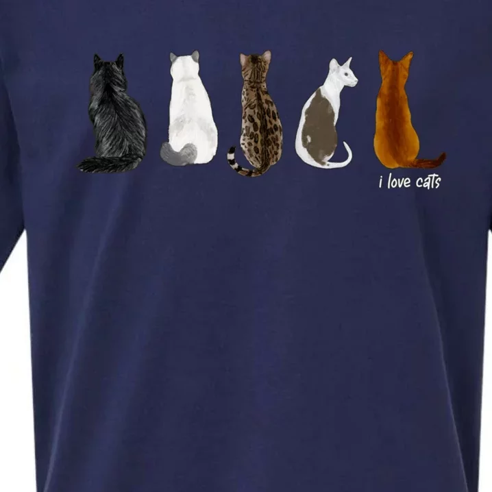 I Love Cats For Cat Lovers Gift Sueded Cloud Jersey T-Shirt