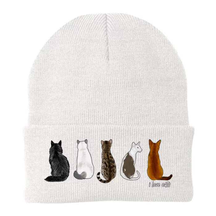 I Love Cats For Cat Lovers Gift Knit Cap Winter Beanie