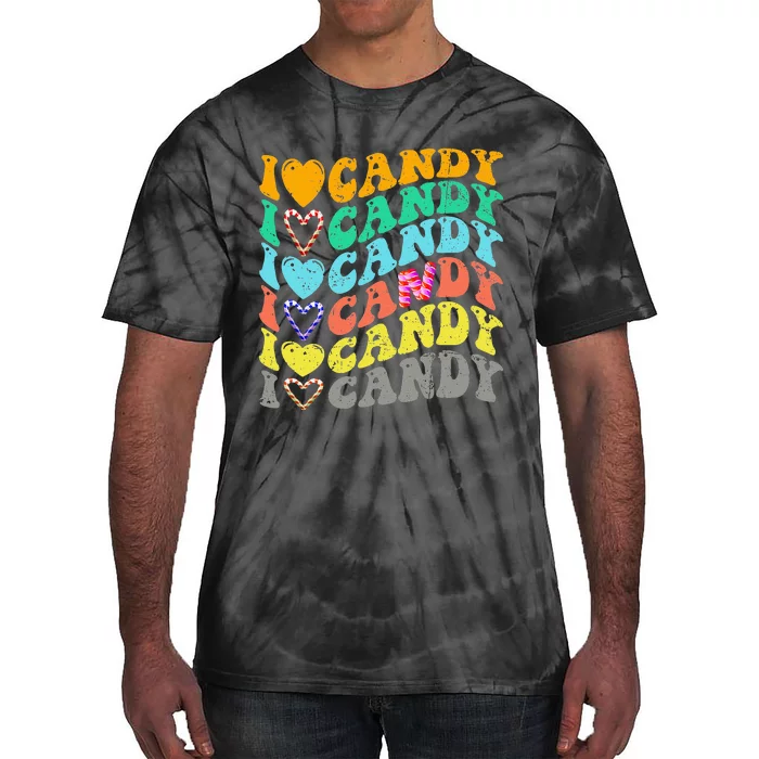 I love Candy Halloween Party Cute Trick or Treat Candyland Tie-Dye T-Shirt