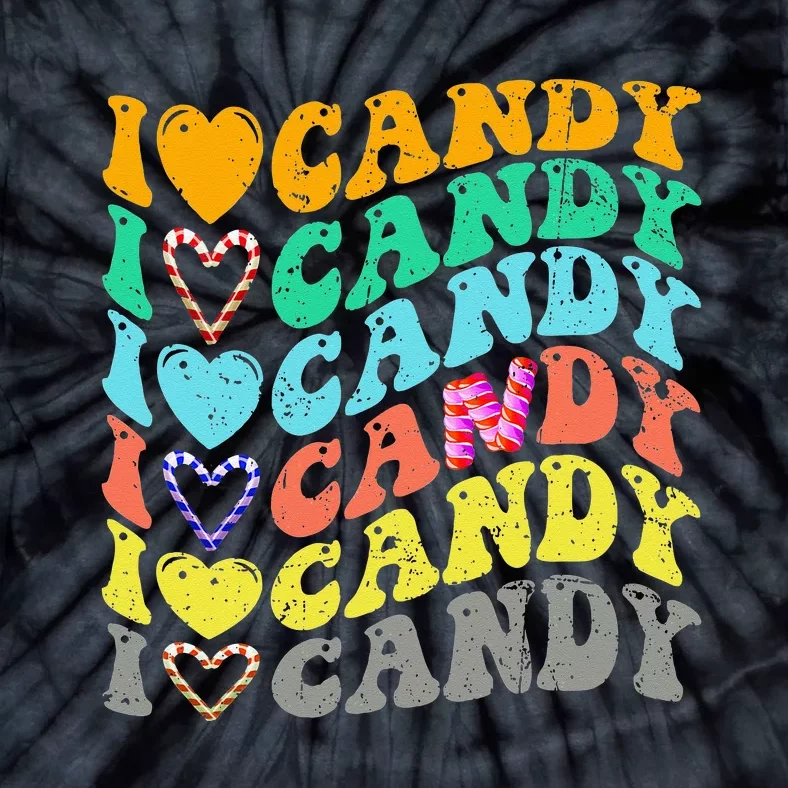 I love Candy Halloween Party Cute Trick or Treat Candyland Tie-Dye T-Shirt