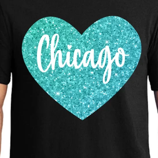 I Love Chicago Usa Heart Gift Pajama Set