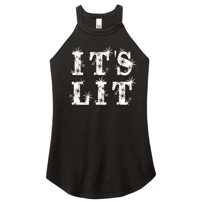 ItS Lit Christmas Light For The Xmas Holiday Women’s Perfect Tri Rocker Tank