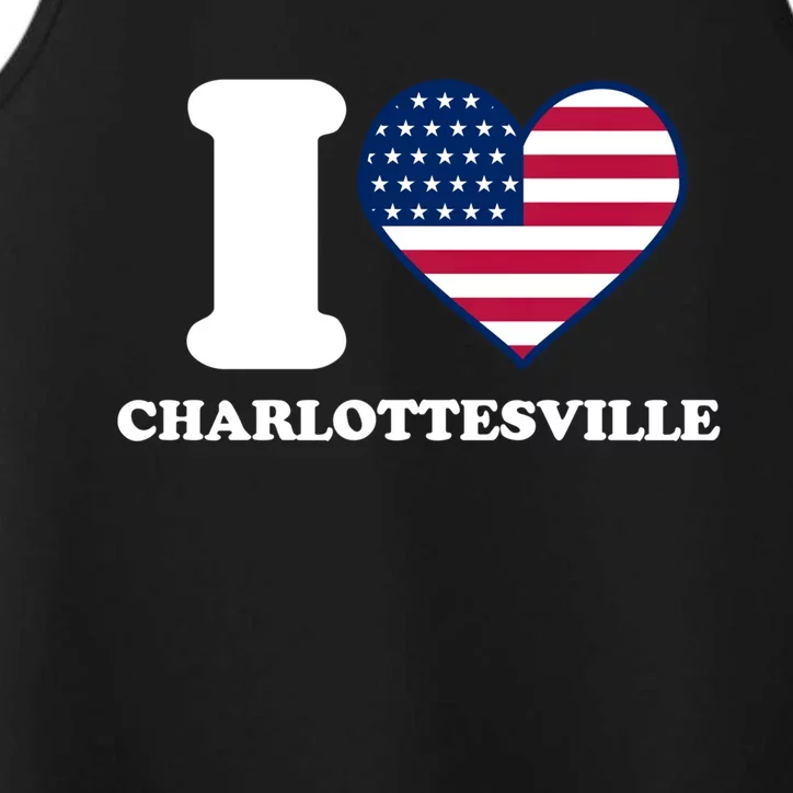 I Love Charlottesville I Heart Charlottesville Cute Gift Performance Tank