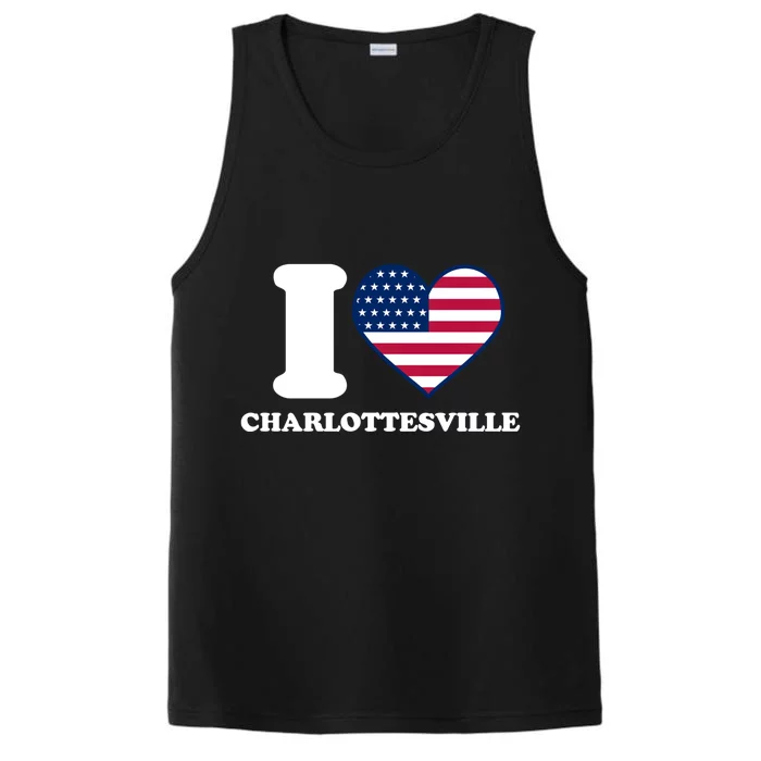 I Love Charlottesville I Heart Charlottesville Cute Gift Performance Tank