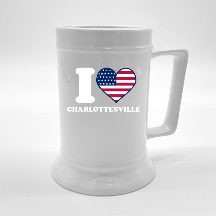 I Love Charlottesville I Heart Charlottesville Cute Gift Front & Back Beer Stein