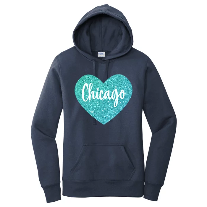 I Love Chicago Usa Heart Meaningful Gift Women's Pullover Hoodie