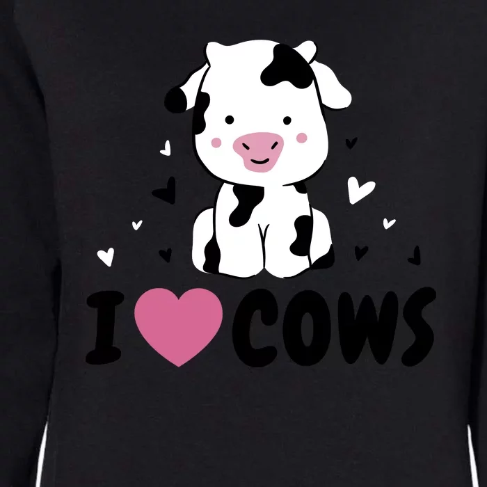 I Love Cows Heart Womens California Wash Sweatshirt