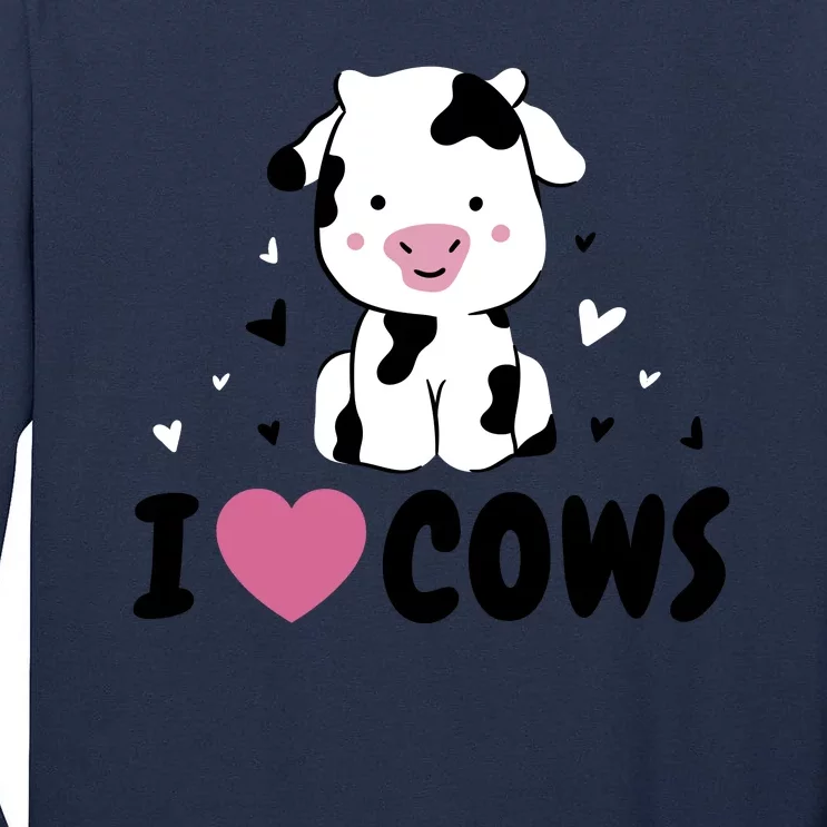 I Love Cows Heart Tall Long Sleeve T-Shirt