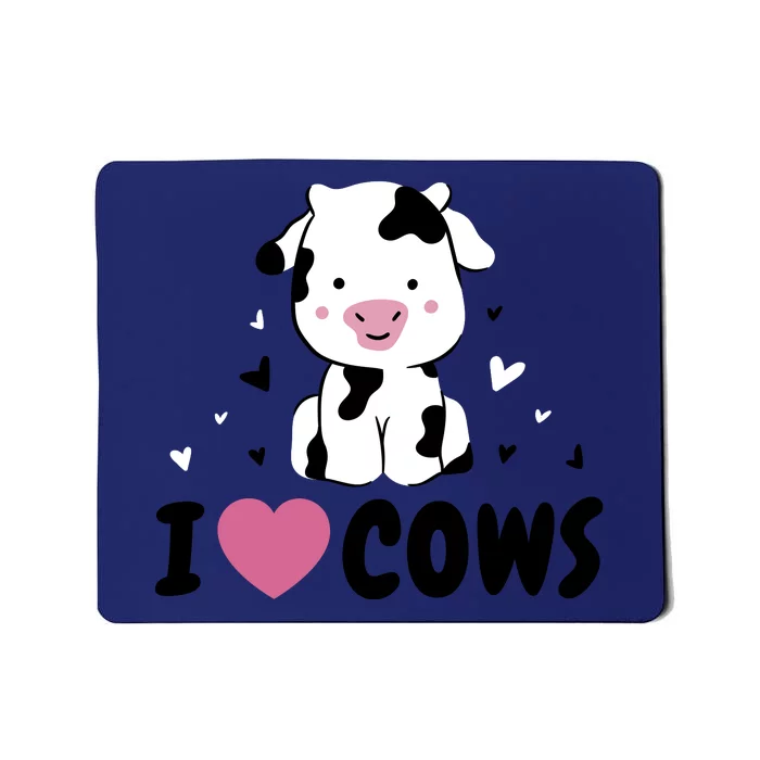 I Love Cows Heart Mousepad