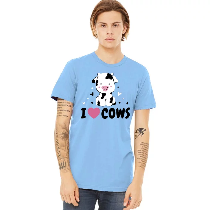 I Love Cows Heart Premium T-Shirt