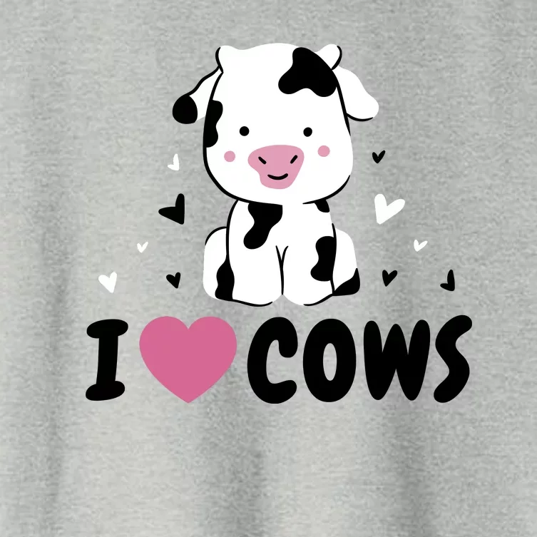 I Love Cows Heart Women's Crop Top Tee