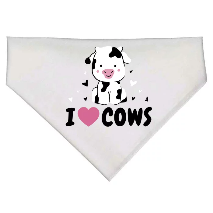 I Love Cows Heart USA-Made Doggie Bandana